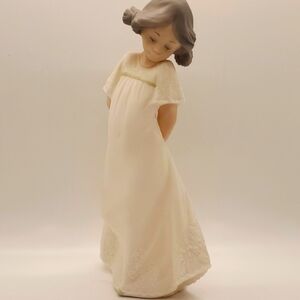 Vintage Acting Coy girl porcelain figurine made in Spain